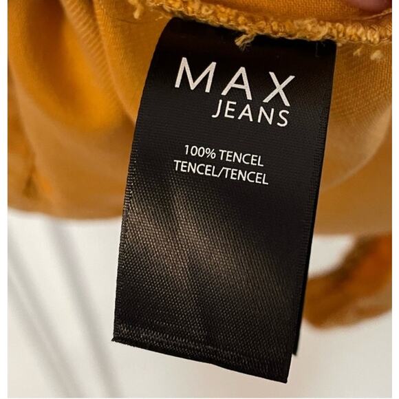 Max Jeans Mustard Color Tencel Drape Long Length Jacket Size S - Picture 5 of 8